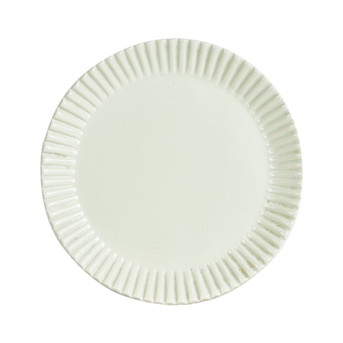 Lg Pale Green Plate With Pleated Rim