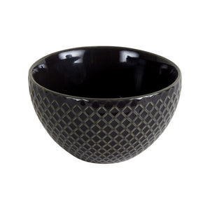 Sm Dark Grey Bowl with Outside Pattern