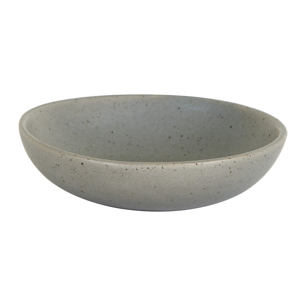 Md Shallow Grey Speckled Bowl