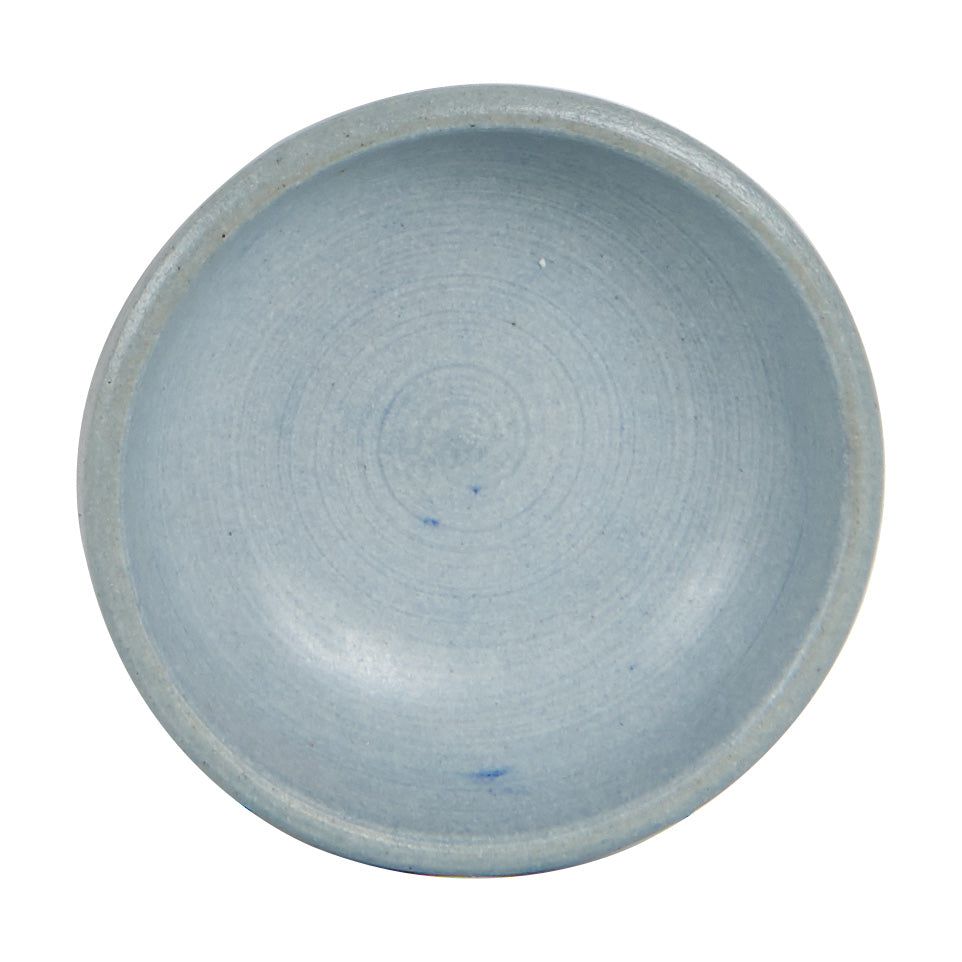 Sm Light Grey Pinch Bowl With Black Markings