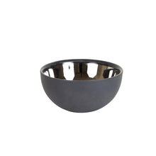Sm Dark Grey Bowl With Reflective Silver Inside