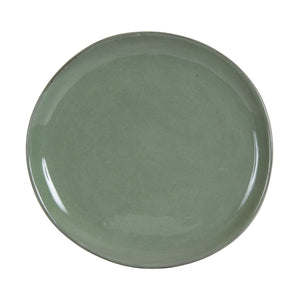Lg Dark Grey Plate With Green Under Tone