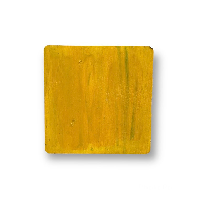 Yellow Painted Wood Coaster