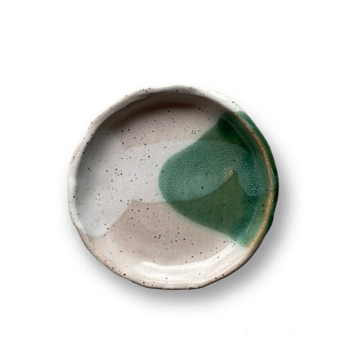Green and Beige Small Side Plate