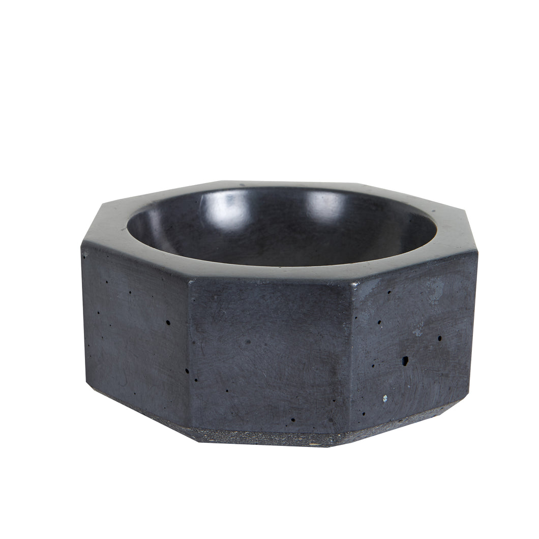 Md Black Octagonal Concrete Bowl