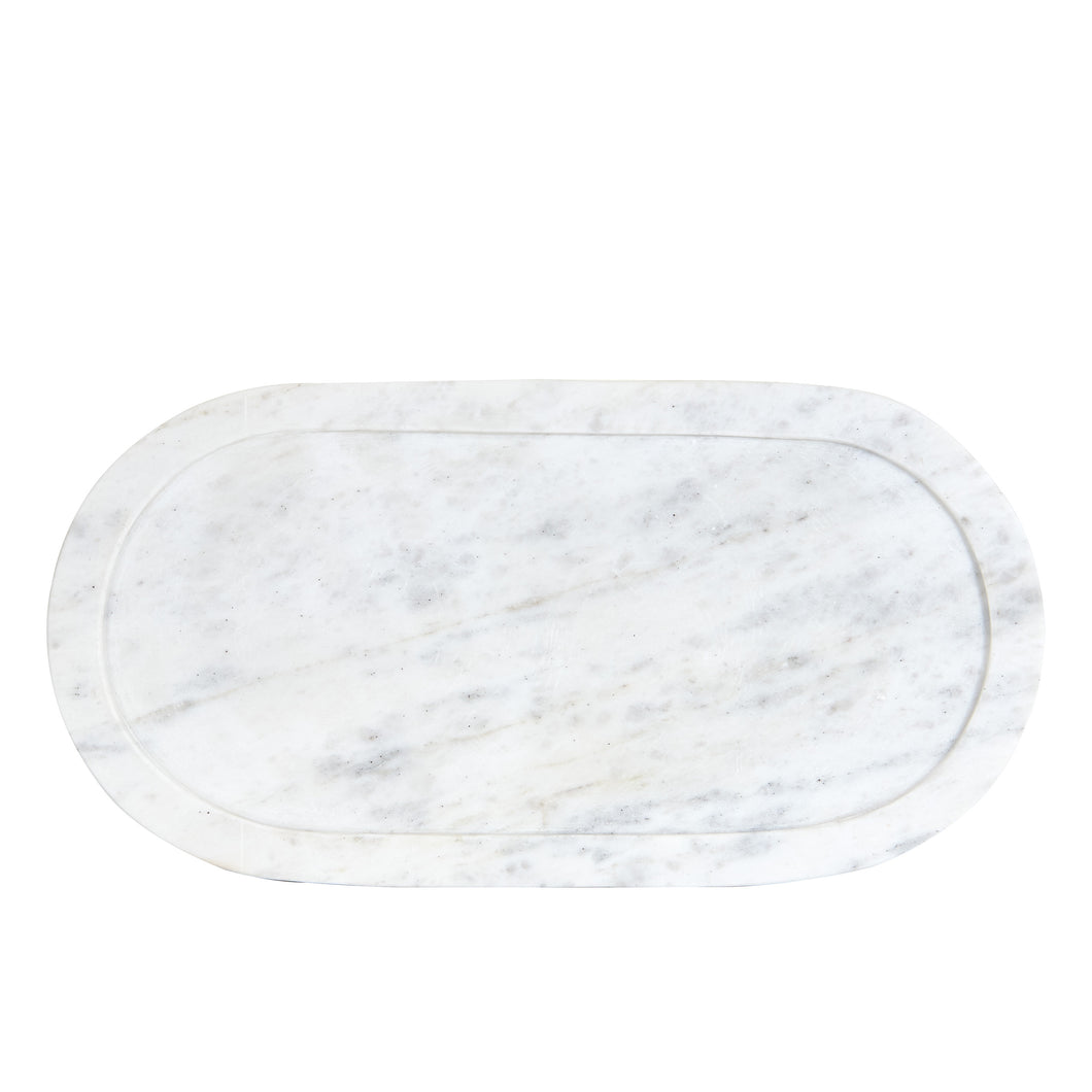 White Oval Marble Board