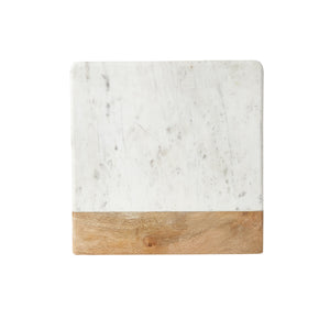 White Marble With Wood Panel
