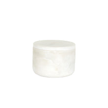 Sm White Marble Bowl With Lid