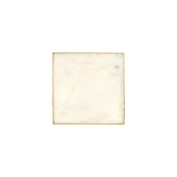 White Square Marble Coaster With Edging