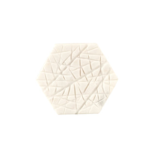 White Hexagon Marble Coaster With Texture