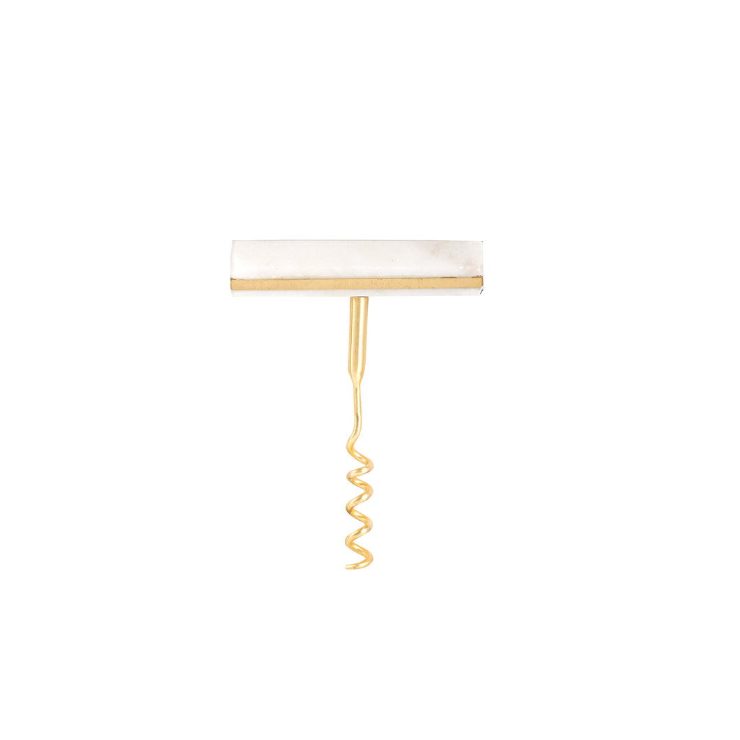 Marble Cork Screw With Gold Details