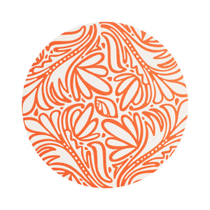 Orange Paper Coaster With Foliage