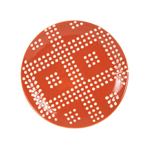Md Orange Plate With White Dot Design