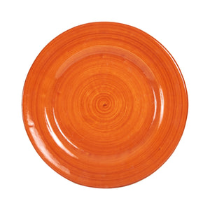 Lg Orange Plate With Swirl Design