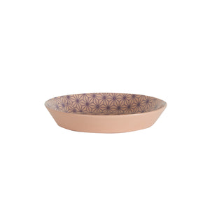 Sm Shallow Pink Bowl with Geometric Pattern