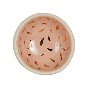 Sm Pink Blush Pinch Bowl With Gold Markings