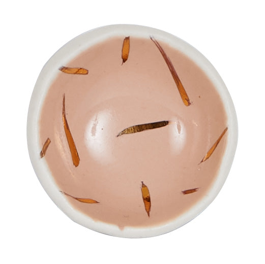 Sm Pink Blush Pinch Bowl With Gold Markings