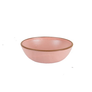 Md Pink Bowl With Brown Rim
