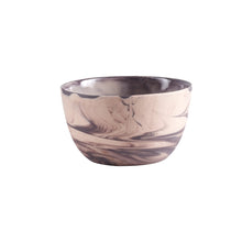 Sm Light Pink And Purple Marbled Bowl With Matte Exterior