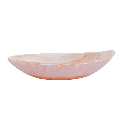 Md Pink Bowl With White Streaks