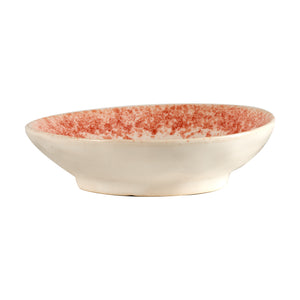 Sm Shallow Pink Dotted Designed Bowl