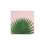 Light Pink Coaster With Tropical Foliage