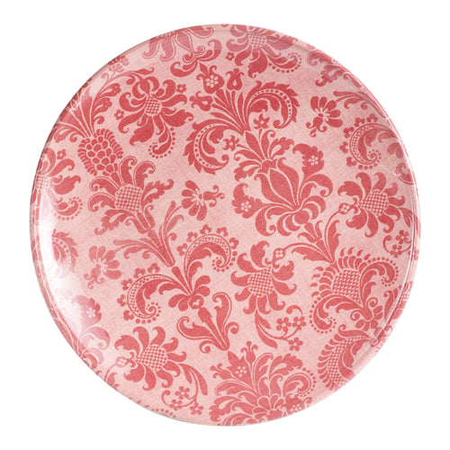 Lg Vintage Patterned Pink Plate