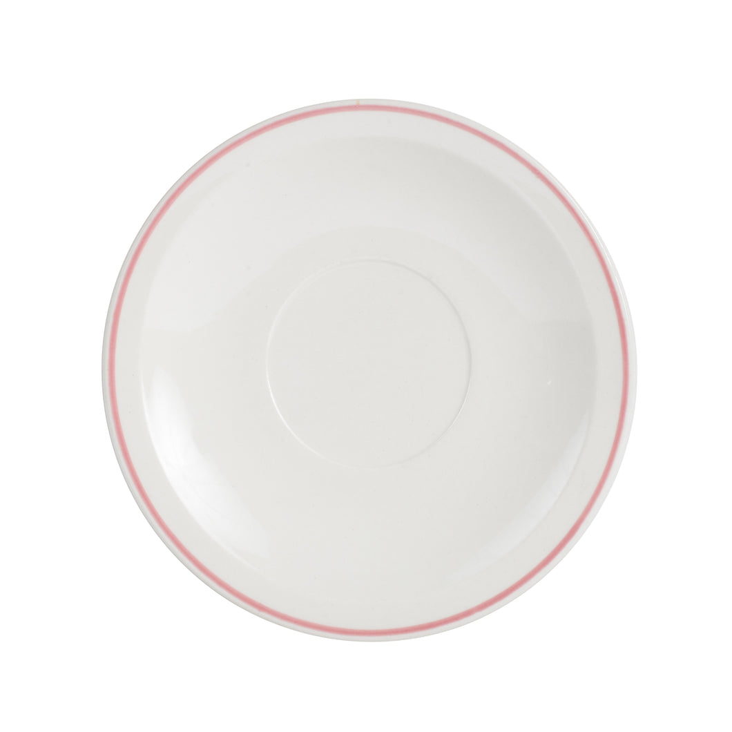 Sm White Plate With Pink Rim
