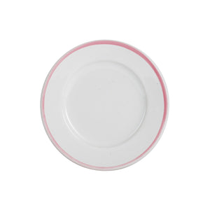 Sm White Plate With Light Pink Rim