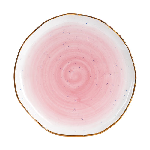Md Light Pink Plate With Gold Rim And Markings