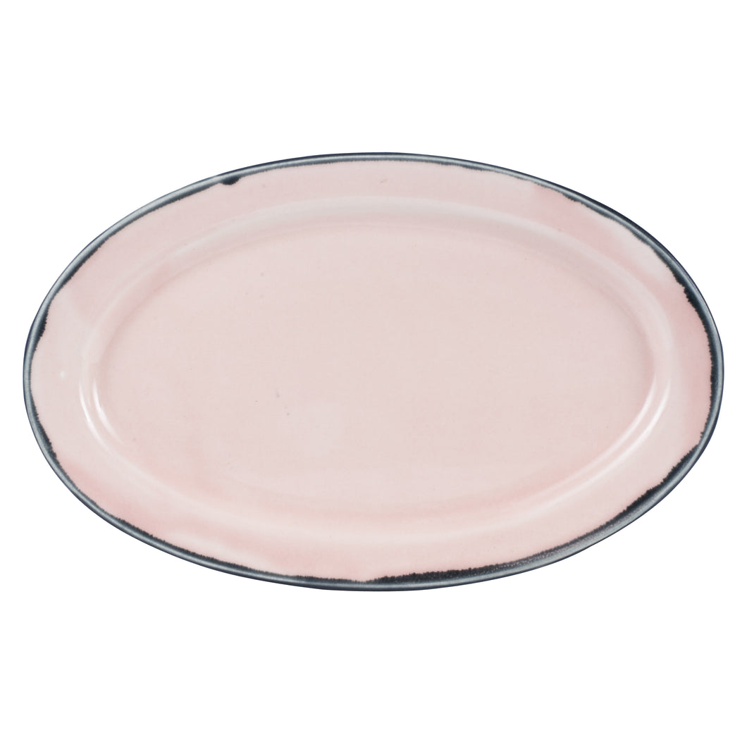 Pink Platter With Black Rim