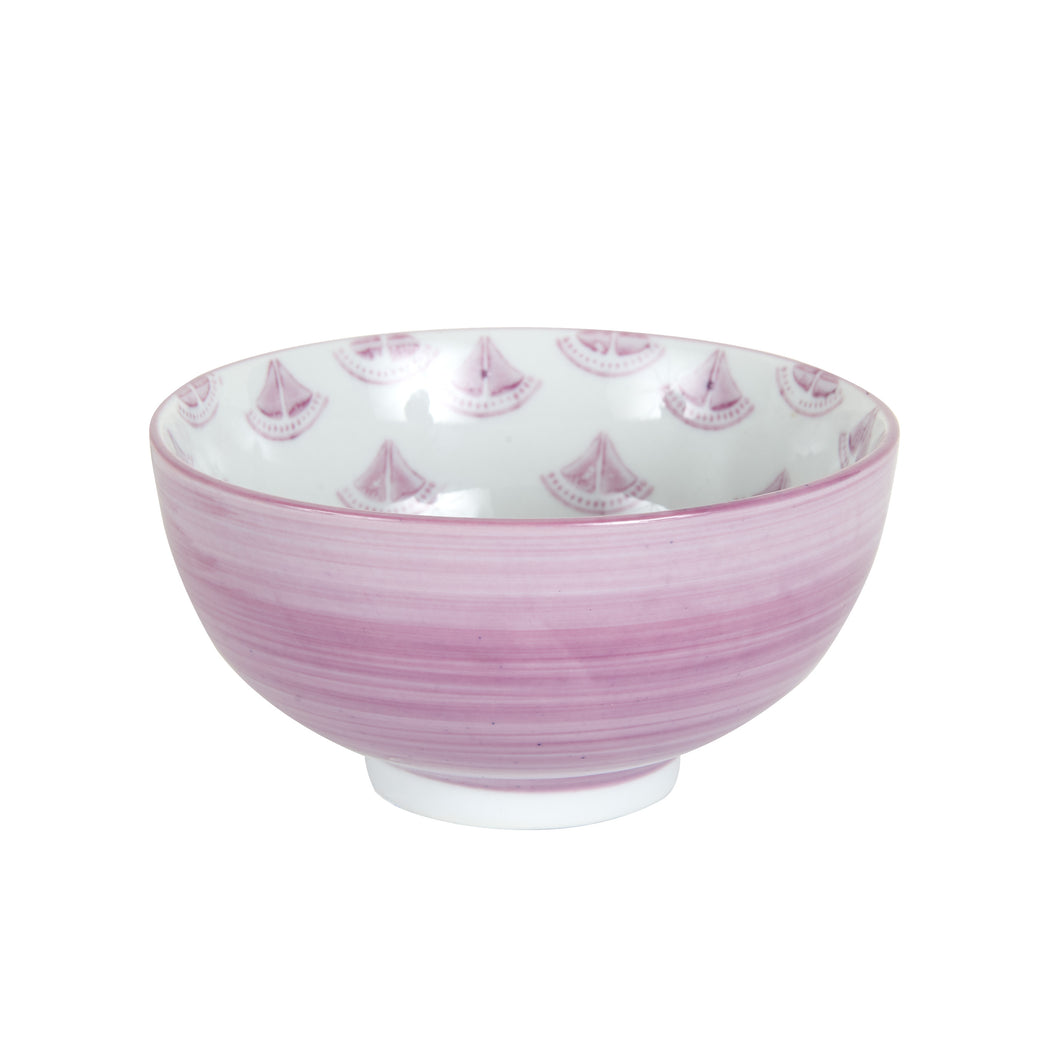 Sm Purple Bowl With Patterned Inside