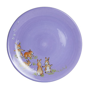 Md Purple Plate With Rabbits
