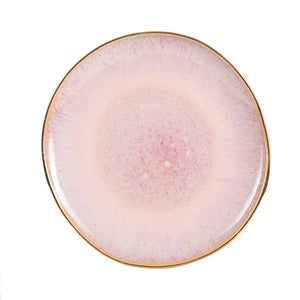 Md Multi-Tone Pink Plate With Gold Rim