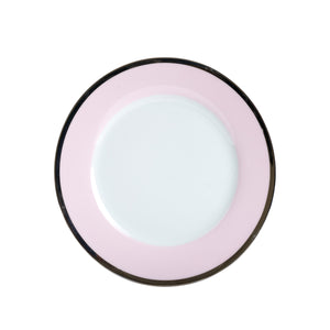 Md Pale Pink Plate With Dark Rim