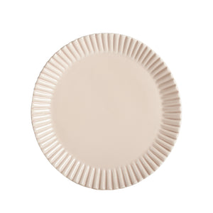 Lg Pale Pink Plate With Pleated Edge