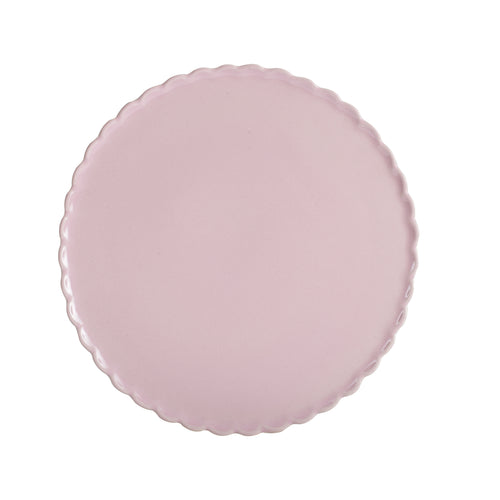 Lg Pale Pink Plate With Wavy Edge