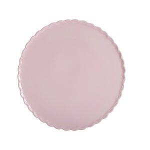 Lg Pale Pink Plate With Wavy Edge