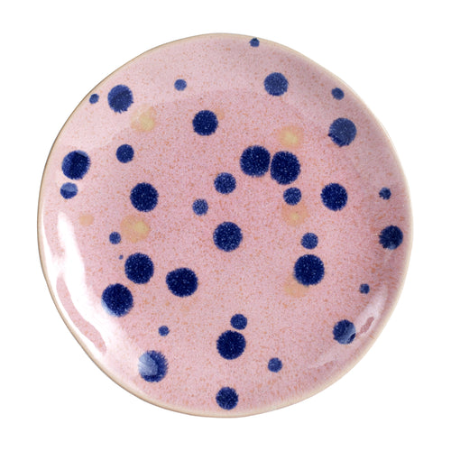 Md Pink Plate With Dark Purple Dots