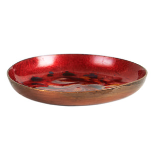 Sm Red Shallow Bowl With Design