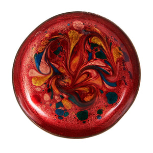 Sm Red Shallow Bowl With Design