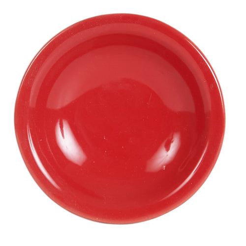 Sm Red Shallow Footed Dish