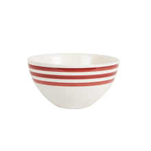 Md White Bowl With Red Stripes