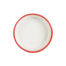 Md Low White Bowl With Red Rim