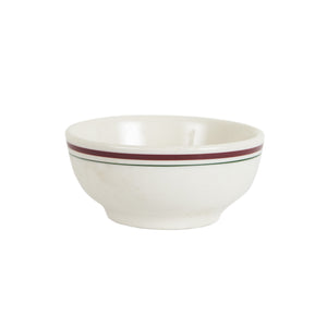 Sm White Bowl With Red And Green Stripe