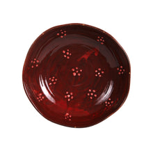 Md Deep Red Low Bowl With Patterns