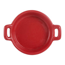 Sm Red Shallow Bowl With Handles