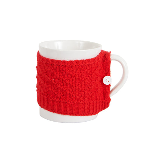 White Mug With Red Coat