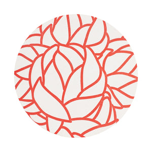 Red Paper Coaster With Foliage