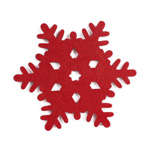 Red Felt Snowflake Coaster